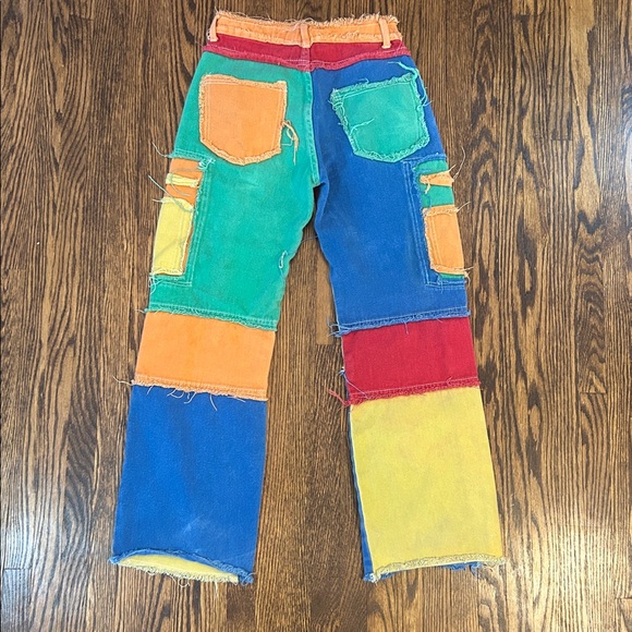 Vibrant Multicoloured Patchwork Jeans - Picture 4 of 8